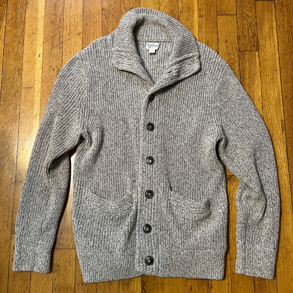 J Crew Shawl Cardigan Marl Sweater S Small